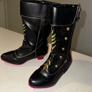 Disney Frozen Anna Queen Boots 9 10 Little Girls Black